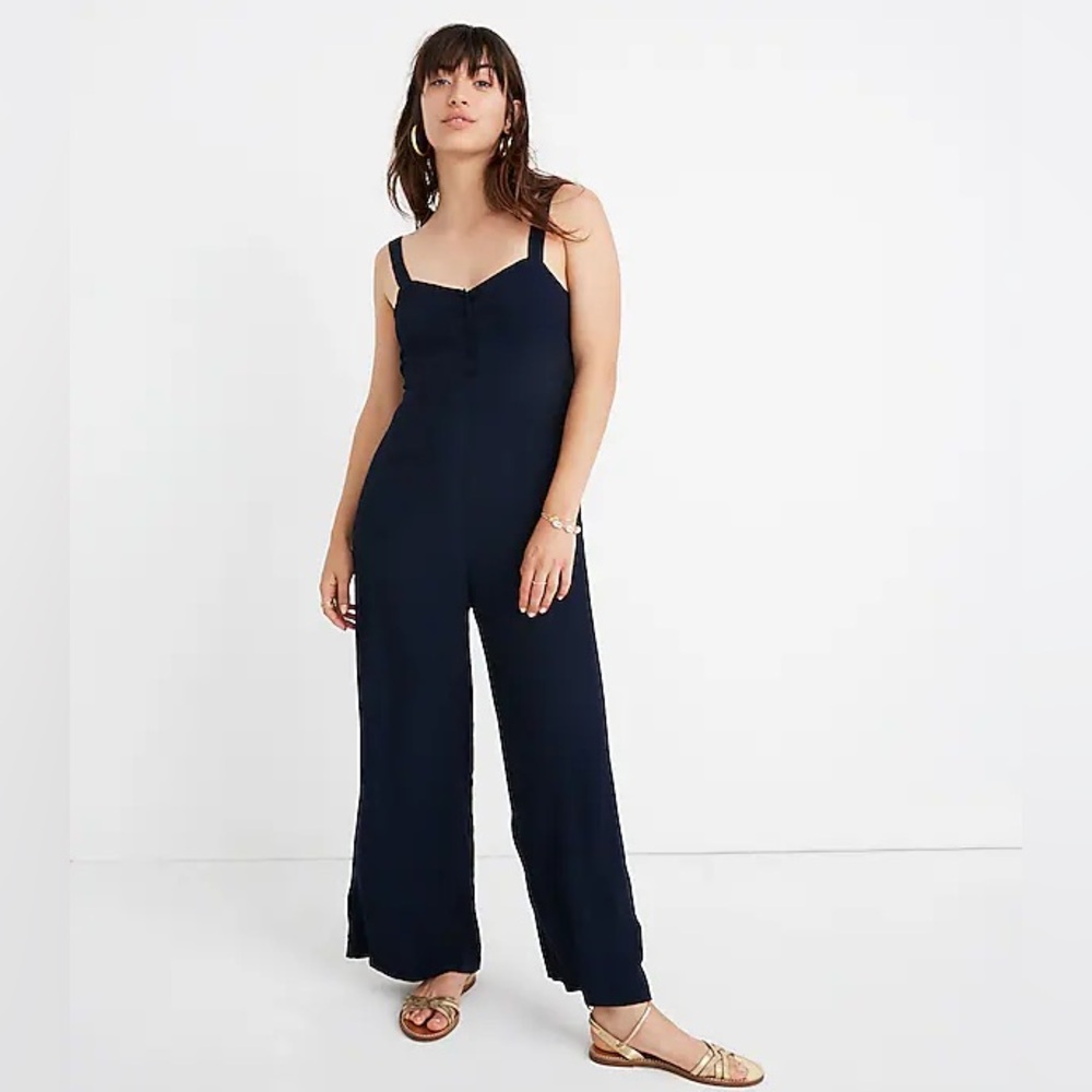 Madewell Button-Front Wide-Leg Jumpsuit